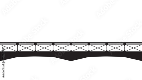 Elegant modern bridge railing design with geometric patterns creating a striking architectural silhouette perfect for urban planning and infrastructure concepts.