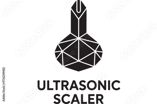Modern ultrasonic scaler icon design for advanced dental technology and professional clinic branding, conveying precision and innovation for patient care.