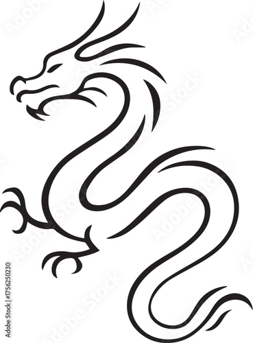 dragon line art