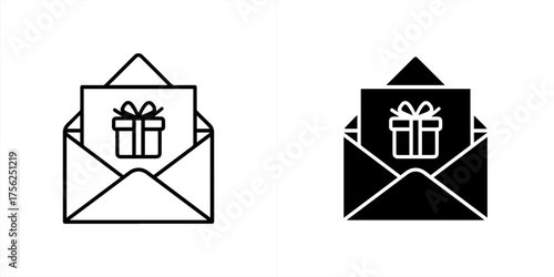 Vector art of envelope with gift card icon