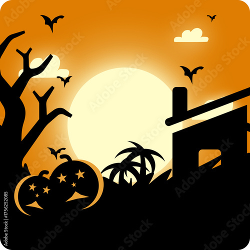 Happy Halloween Pumpkin Silhouette JPG Design