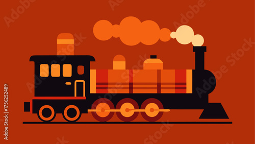 Illustration of a vintage steam locomotive