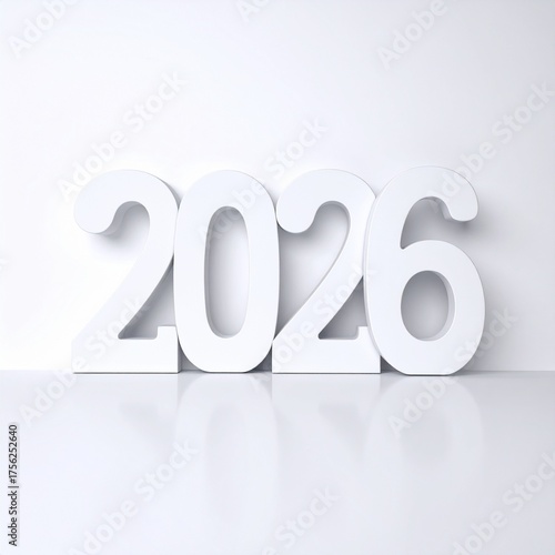A creative 2026 template design featuring elegant 3D typography and festive composition. New Year posters, digital banners, social media greetings, marketing templates, Christmas Day Design 2026 