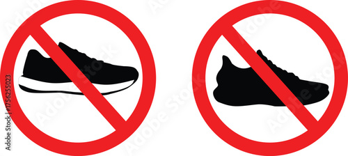  No Shoes or No Sneakers Allowed Warning Signs

