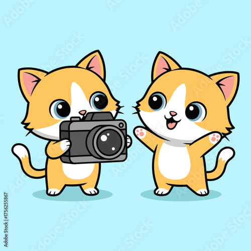 Kitten Photographer and Posing Model Illustration