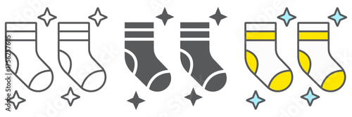 Clean socks line icon, laundry and wardrobe, tidy socks sign, vector graphics, a linear pattern on a white background. editable stroke