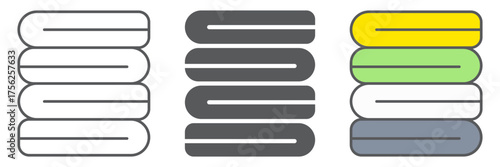 Folded clothes line icon, laundry and wash, folded towels sign, vector graphics, a linear pattern on a white background. editable stroke