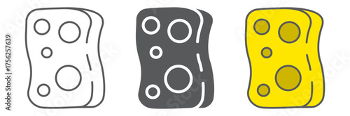 Sponge line icon, laundry and wash, washcloth sign, vector graphics, a linear pattern on a white background. editable stroke