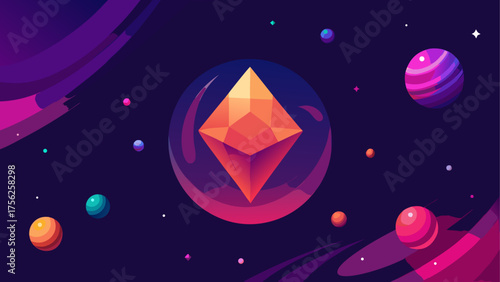 Geometric diamond in a cosmic background