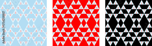 chicago flag aztec pattern set. triangle background. vector illustration