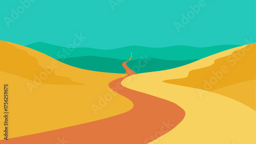 Illustration of desert landscape with path