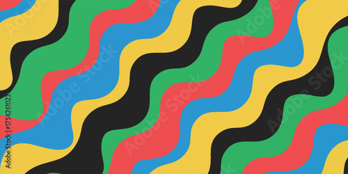 Abstract Art Seamless Colorful Stripes Rainbow Wave Stripes Background  Multi-colored stripes for wallpaper, wrapping paper, backdrops, posters, curtains, pillowcases, blankets, handkerchiefs.