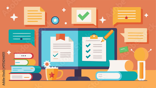 A bulletin board displaying students published works and writing achievements.