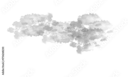 Gray watercolor style cloud on Transparent background