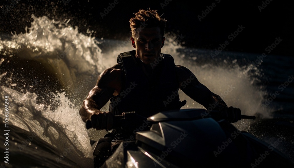 Obraz premium ジェットスキーを楽しむ人