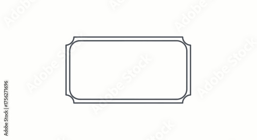 Simple Outline Design of a Rectangular Label or Tag with Rounded Corners and Decorative Border