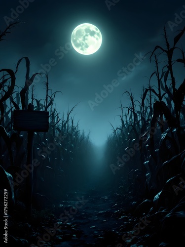 Scary night in the cornfield