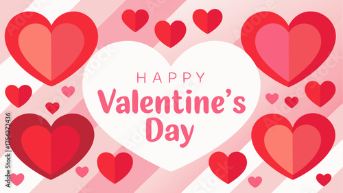 Valentine's day hearts and striped pattern on transparent background silhouette
