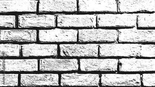 Detail of a white brick wall texture,  brick wall, panoramic view. Grunge stone texture.