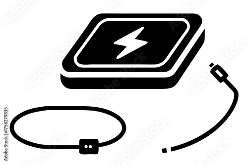 Wireless charger with cable