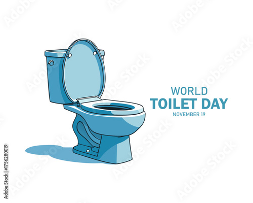 World Toilet Day vector. Flush toilet icon vector. Toilet Day Poster, November 19.