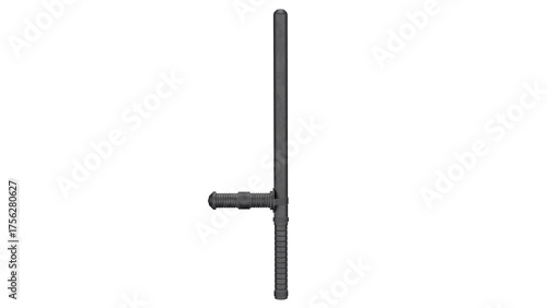 3d rendering police baton black