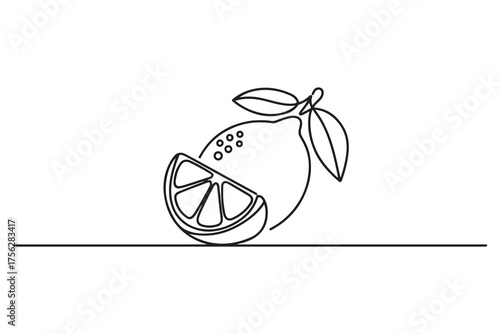 lemon thin line vector icon. one line Icon drawing with white background