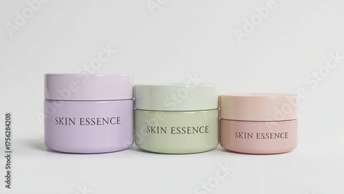skin essence jar mockup skin essence minimalist packaging skin essence pastel skincare container for cosmetic branding design