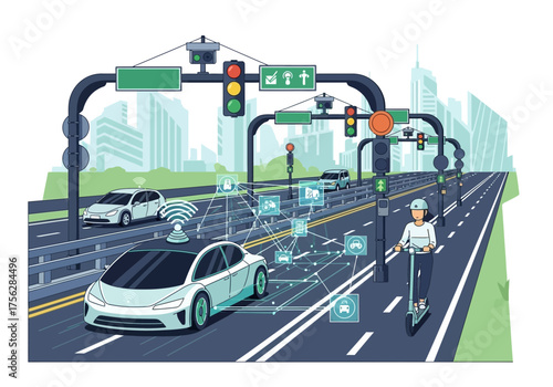 Electric car charging station on highway