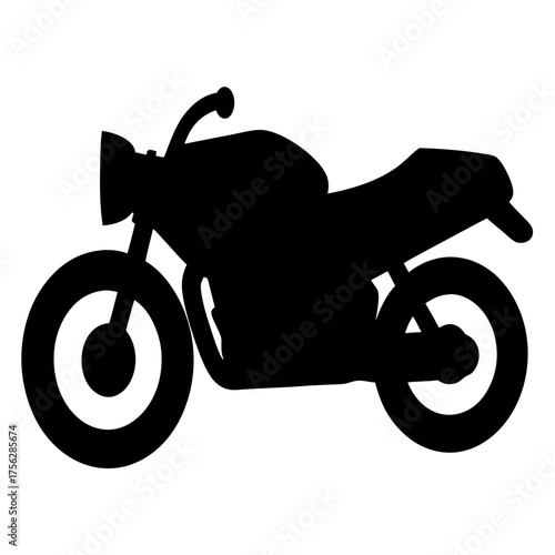 Vector art of a modern motorcycle silhouette, , represents speed and agility, its dynamic lines hinting at performance and style, a symbol of urban mobility and personal expression