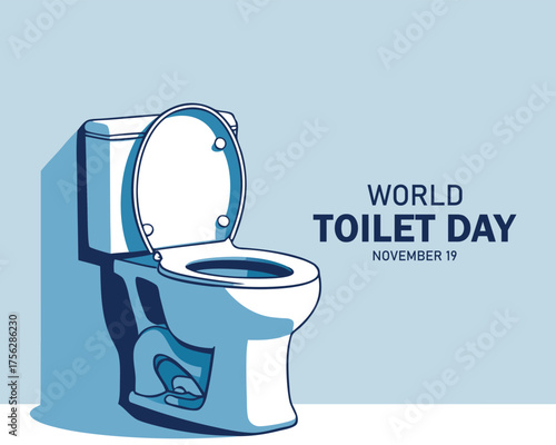 World Toilet Day vector. Flush toilet icon vector. Toilet Day Poster, November 19.