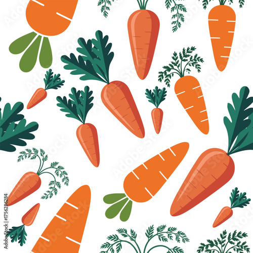 Fresh Organic Carrots Seamless Pattern