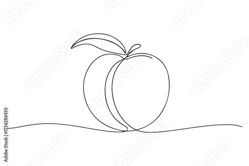 peach vector thin line icon. one line Icon drawing with white background