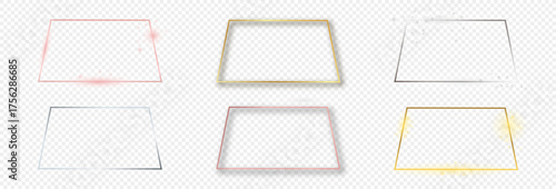 Set of six trapezoid shape frames