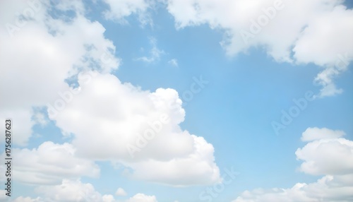 Blue sky with white clouds.