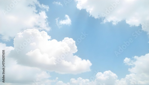 Blue sky with white clouds.