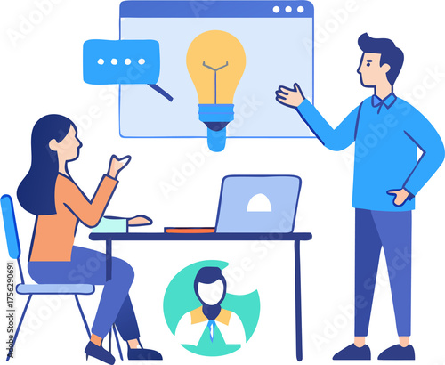 Young entrepreneurs brainstorm startup ideas and develop business plans collaboratively