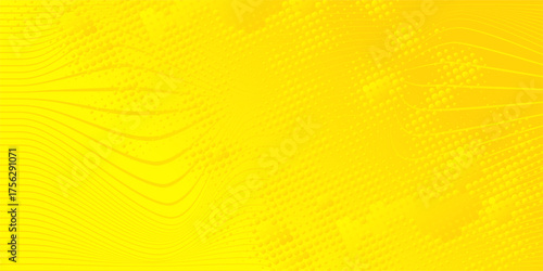 Yellow comic background with sun burst and dot halftone. vectors