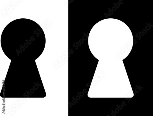 key hole icon set. Door keyhole symbol. Access Point Security sign