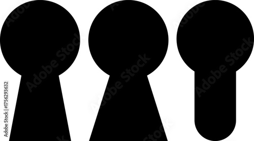 key hole icon set. Door keyhole symbol. Access Point Security sign