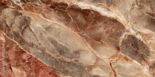 A close-up of a complex, layered, and textured surface with earthy tones and intricate veining