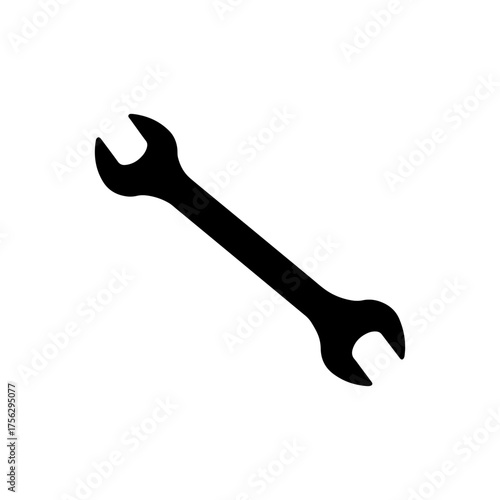 Double wrench spanner silhouette vector flat illustration design.