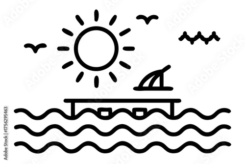Beach icon, a symbol of summer and vacation
