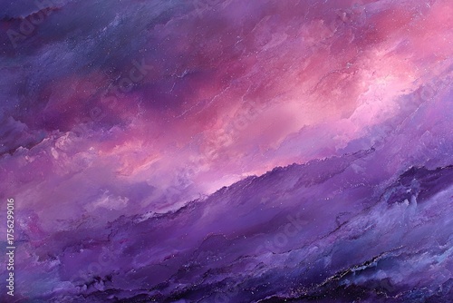 Wallpaper Mural A swirling, abstract artwork featuring layered clouds in shades of pink, purple, and blue Torontodigital.ca