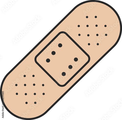 Cartoon bandage aid sticker for minor injury healing and care vector