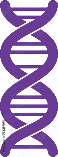 Purple dna helix symbol icon medical science genetics research icon vector