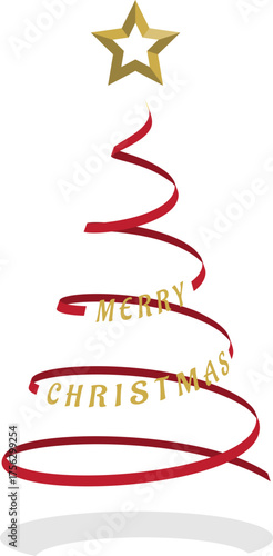 Minimal Spiral Christmas Tree Text Design