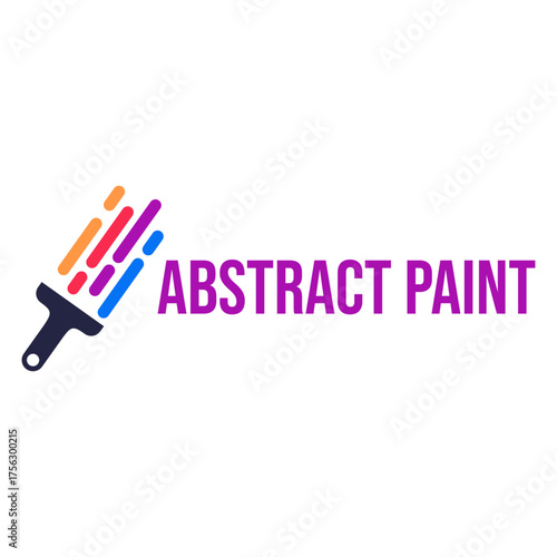 abstract painting flat minimalist logo design