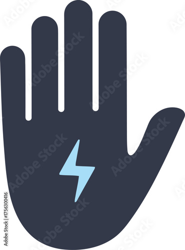 Electric hand power icon symbol vector energy concept vector