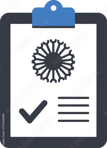 Clipboard with flower icon and checklist vector graphic vector